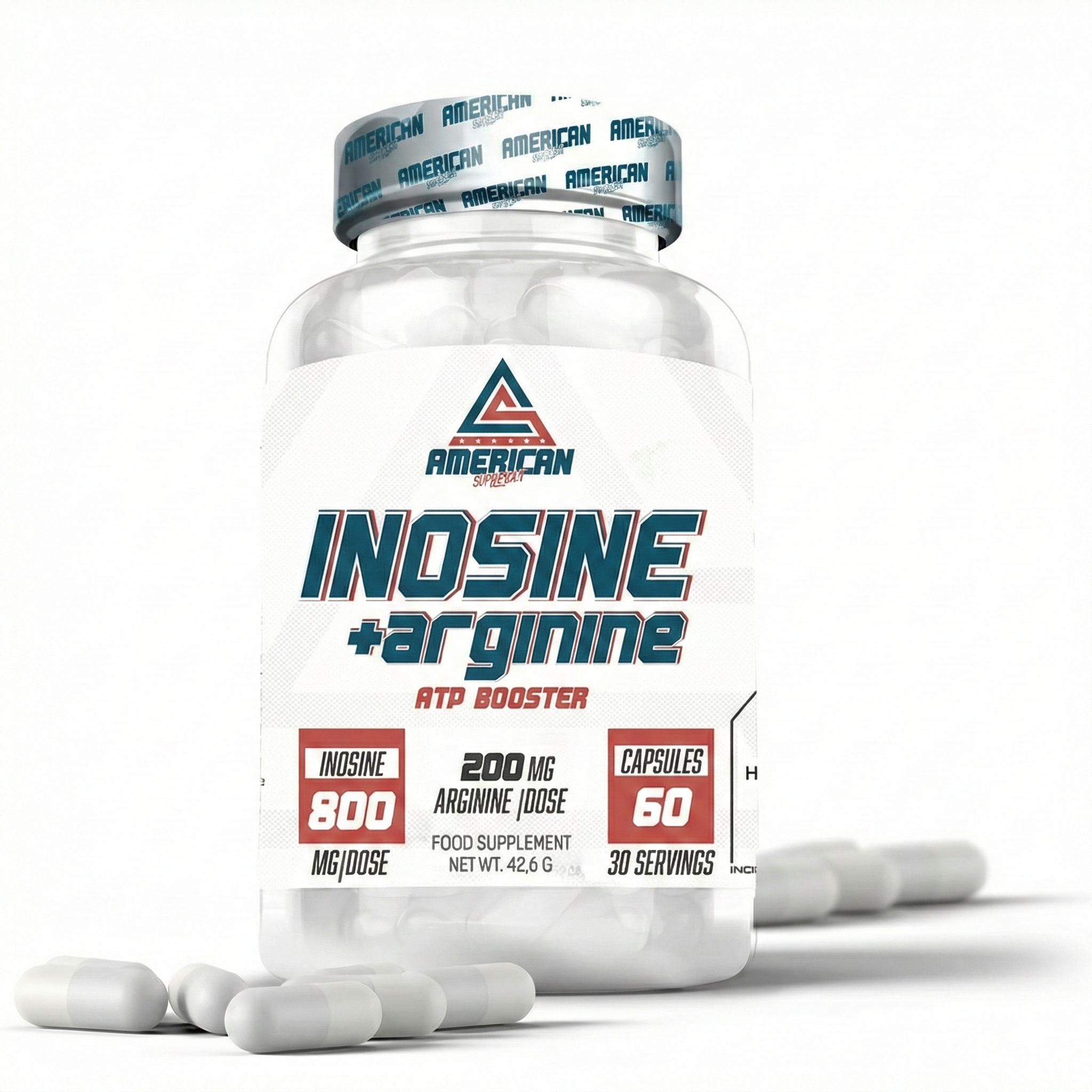 American Inosina + Arginina ATP Booster (60 cápsulas)